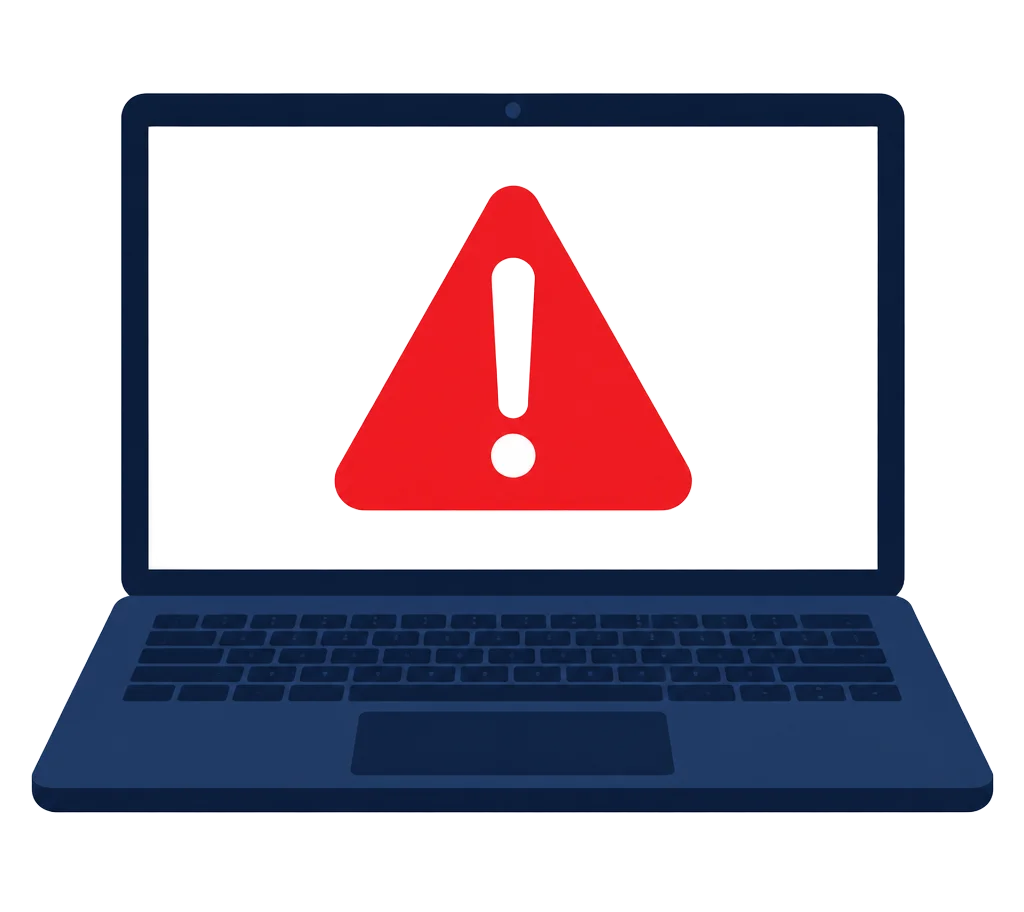 Fehlermeldung auf Laptop
